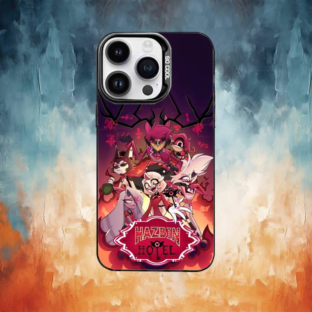 

Hazbin Anime H-Hotel Phone Case For iPhone17,16,15,14,13,12,11 Plus,Pro Max Black Candy Matte Shockproof Cover iPhone13