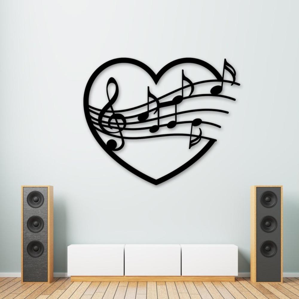 Wrought Iron Music Note Heart Wall Art Home Decor Gift