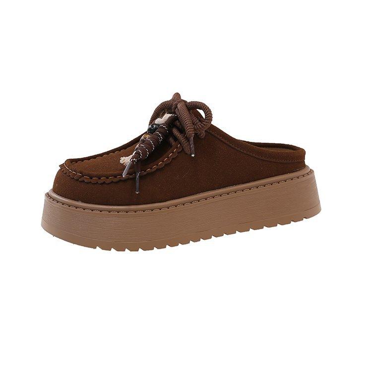 Urban attraction~ Korean version of solid color thick bottom 2025 autumn new retro matte leather bag head tow Birkentow