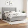 Maison Exclusive - Bed Slatted Base with Mattress Light Grey 160x200cm Fabric