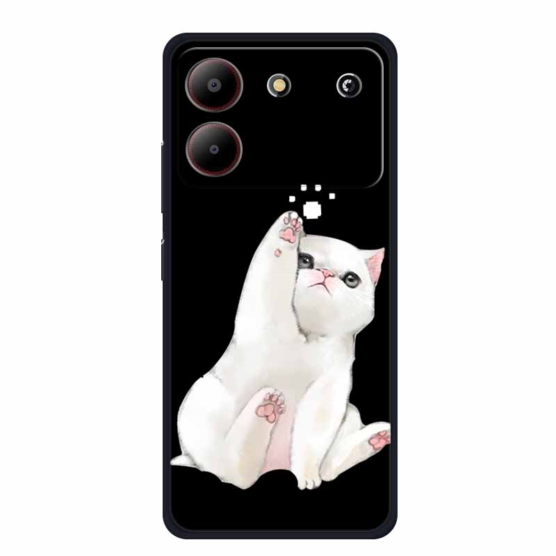 For ZTE Blade A54 Case Cute Cartoon Cat Black Silicone Soft Phone Case For ZTE Blade A54 4G Back Cover Case A 54 6.6" Funda Capa