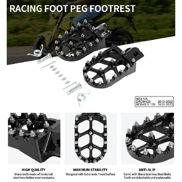 Footpeg Footrest Pedals Foot Pegs Rests CNC Motorcycles For Honda MONKEY 125 2020-2024 MSX 125 GROM125 2013-2024 Mopeds Scooters