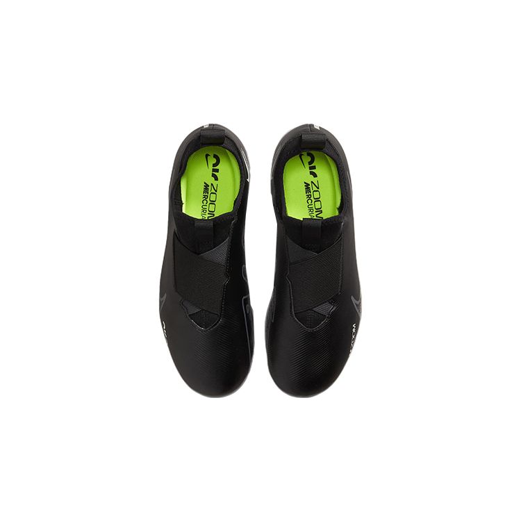 Nike Air Zoom Vapor 15 Synthetikleder Runde Zehenpartie Schnürschuhe Rutschfest Stoßdämpfend Langlebig Low-Top Fußballschuhe Kinderfußballschuhe Schwarz DJ5618-001