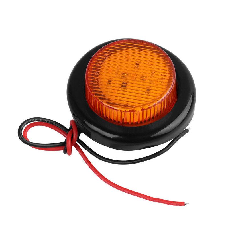 2"Inch Side Marker Clearance Truck Side Lights 12V 24V Trailer Lights 7 LED RV Lights Round Rear Lamp Yellow Red Accessories