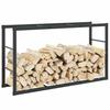 VidaXL Portant de bois de chauffage noir 110x30x61 cm acier, porte-bûches, étagère à bois, support de stockage de bois de 4018466