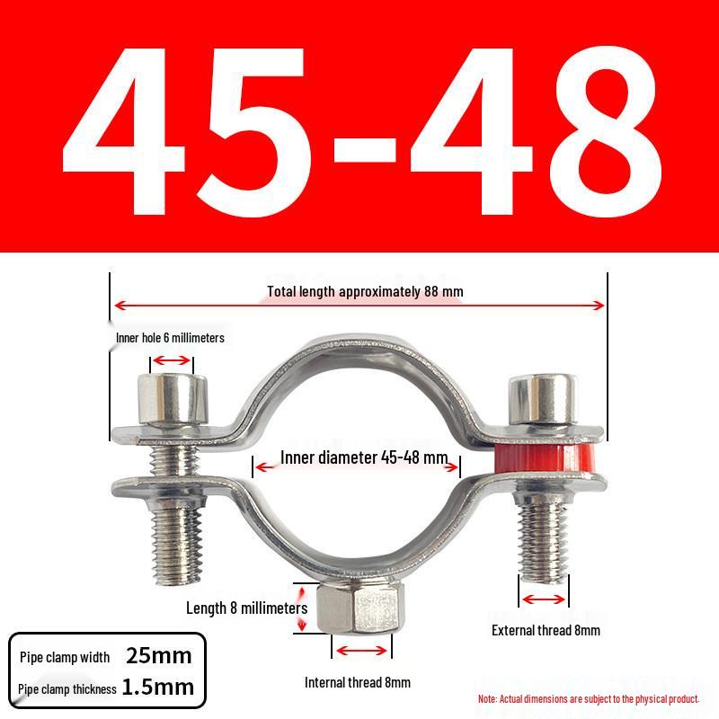 Stainless Steel Pipe Clamp Bracket with M8 Nut for Cable and Gas Pipes