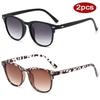 2pcs New Female High Quality Square Sun Glasses Gradient Lens Sunglasses Luxury Rivet Design Outdoor Driving Eyewear UV400