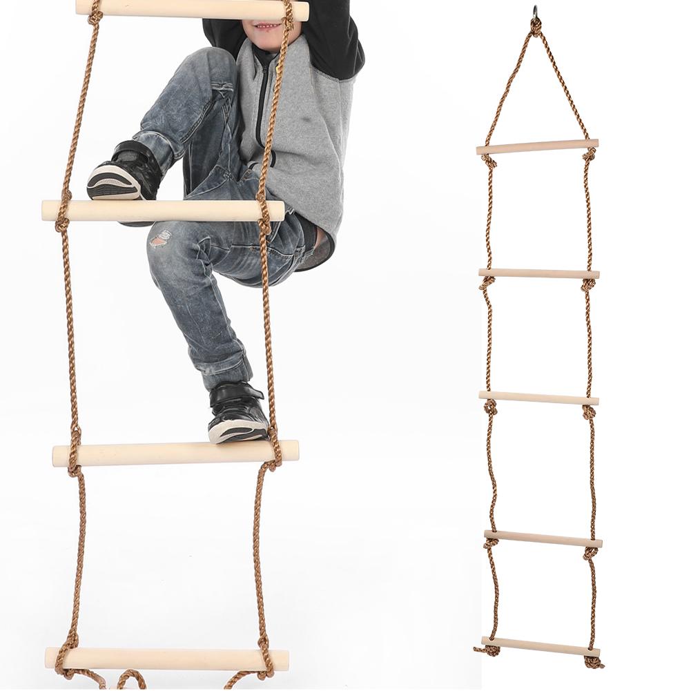 5 Wooden Climbing Rope Ladder Children Fitness Toy Outdoor Sports Toy Amusement Equipment