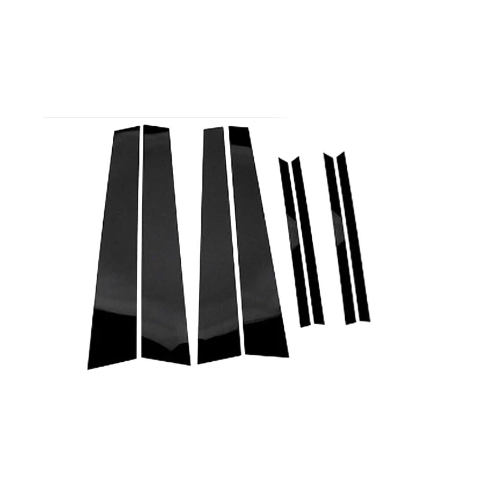 

8 шт. Накладка на окно автомобиля для Volkswagen VW Tiguan R R-Line 2017~2025 BC, наклейка на стойку колонны, наклейка на дверь, аксессуары чёрный