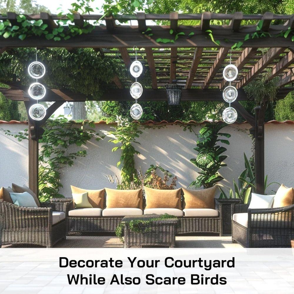 Reflective Metal Bird Repellent Spinner Reflective Wind Spinner  Outdoor Decoration