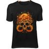 Decorative Skull - Sunflowers, Glowing Spores & Warm Hues Fantasy Art