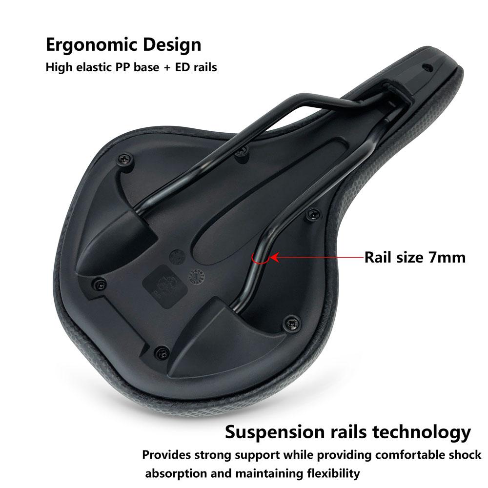 High Quality Leather Bike Saddle Steel Rail Waterproof Soft Cushion Ventilation Road MTB Fixed Gear Unisex Adults Sport Bicycle