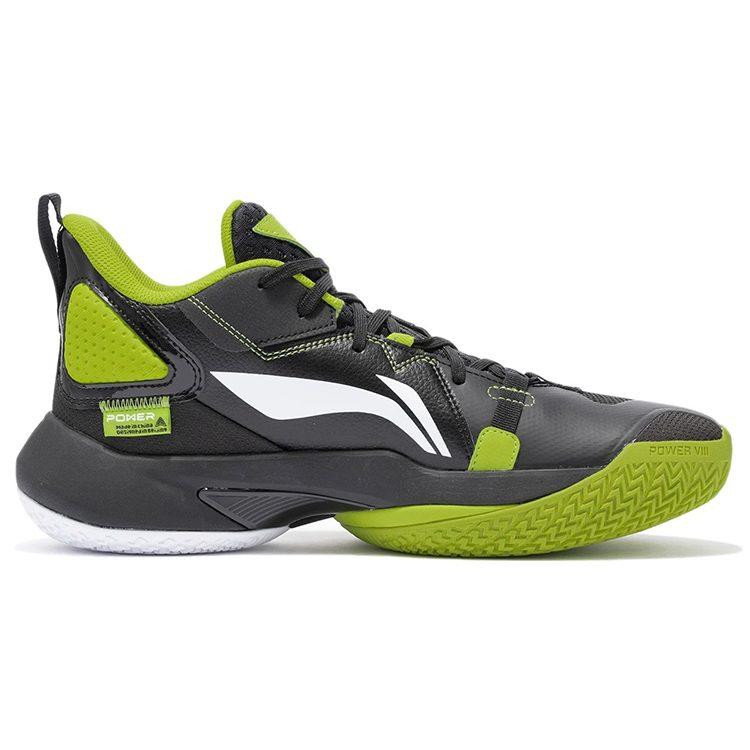 Li Ning Power 8 Abrasion Resistant Breathable Mid Top Basketball Shoes Men's Juice Green ABPR035-6