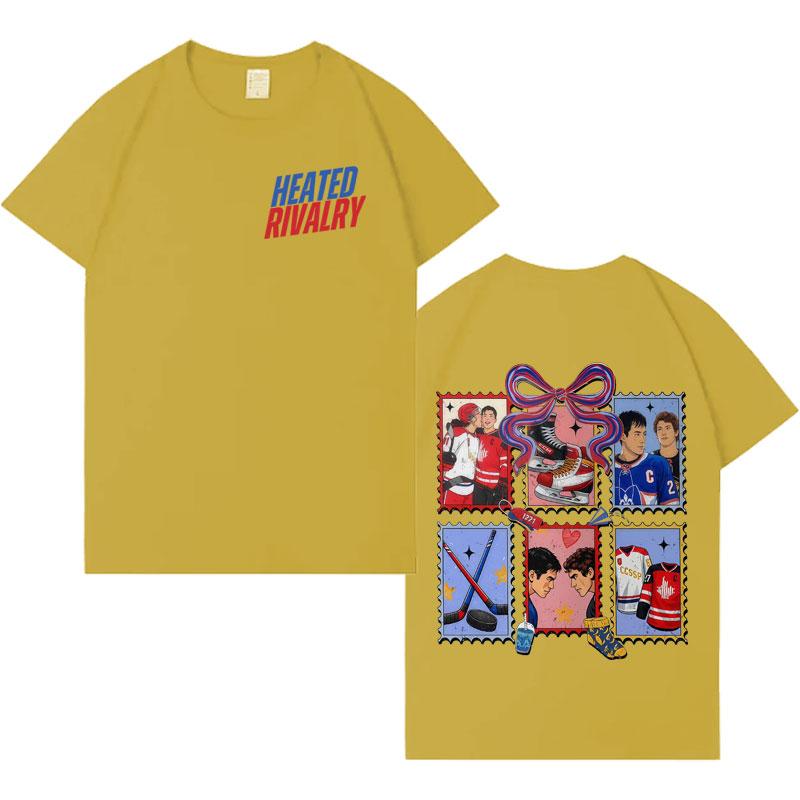 Streetwear Ognisty Rywalizacja Shane Hollander Ilya Rozanov Modny T-shirt z Okrągłym Dekoltem Męski Damski Krótki Rękaw Pop Oversize Codzienne Top