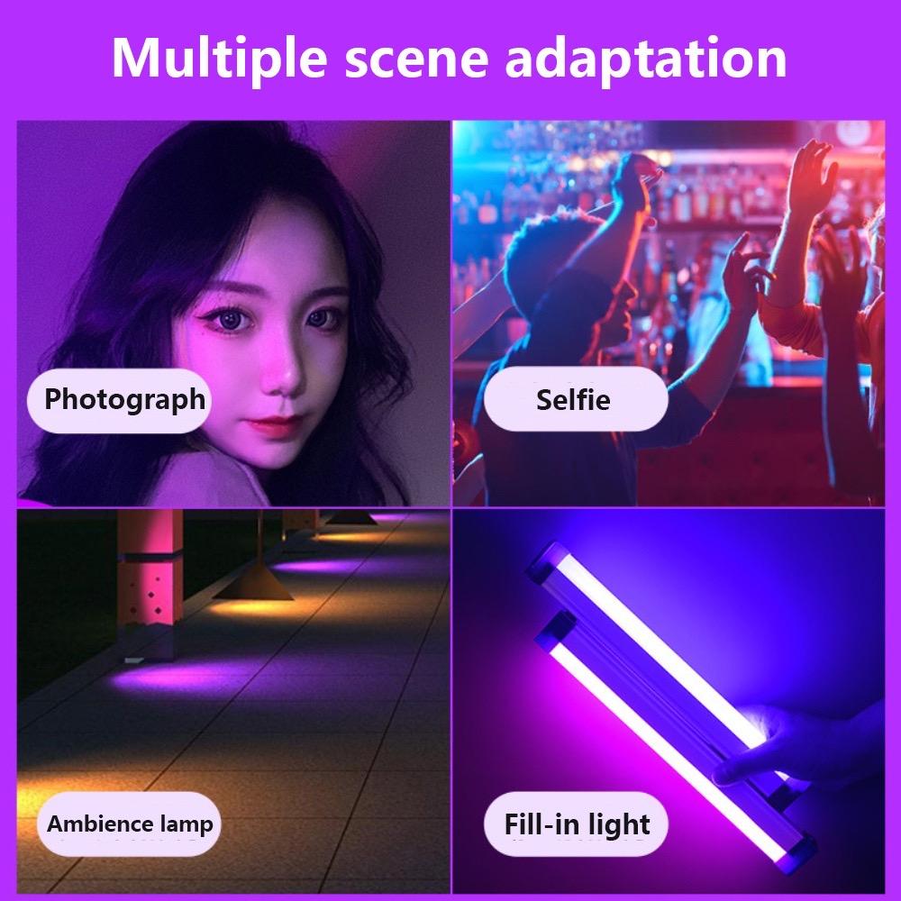 Colorful Tube Light Rgb Light 17Cm/32Cm Usb Light Night Light Purple Blue Light Stick Room Lamphandheld Hanging Fill Light Photo Decor