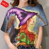 Halloween Pattern T Shirt For Women Witch 3d Printed Short Sleeves Summer Casual Oversized T-shirts O-neck Tops Tees Streetwear