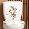 Luxury Texture Flower Toilet Lids Stickers Bathroom Appliques Self-adhesive Toilet Stickers for Hotel Bathroom Shower Room