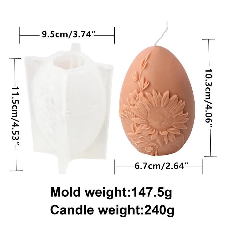 10cm Flower Easter Egg Candle Mould Eggshell Shaped Silicone Candle Making Molds Resin Soap Casting Gifts Home Decor Butterfly