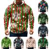 Men's Christmas Print Hooded Half-Zip Casual Sports Sweatshirt