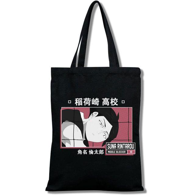 Tee Haikyu Manga Nishinoya Yuu Oikawa Tooru Cartoon Druck Grafik Einkaufstaschen Mädchen Mode Casual Paket Einkaufstasche