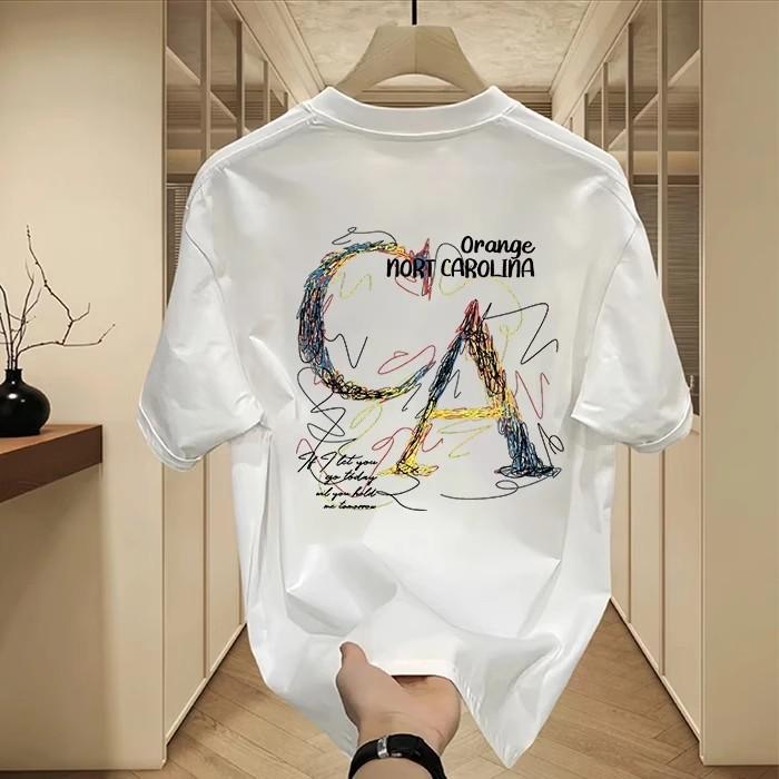 Trendy Brand Short-Sleeved Pure Cotton Men'S Printed T-Shirt Trendy Men'S And Women'S Versatile Round Neck T-Shirt Men'S
