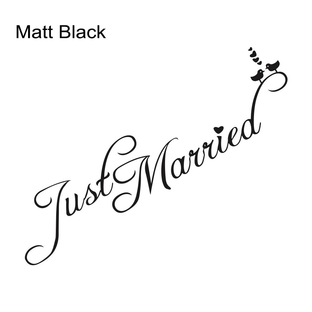 Just Married Wedding Slogan Banner Car Window Body Side Sticker Car Trunk Vinyl Decal Self-Adhesive Auto Decoration Accessories