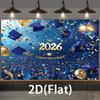 1Pcs Graduation 2026 Golden Blue Decoration Background Backdrop For Photo Studio Photo Booth Party