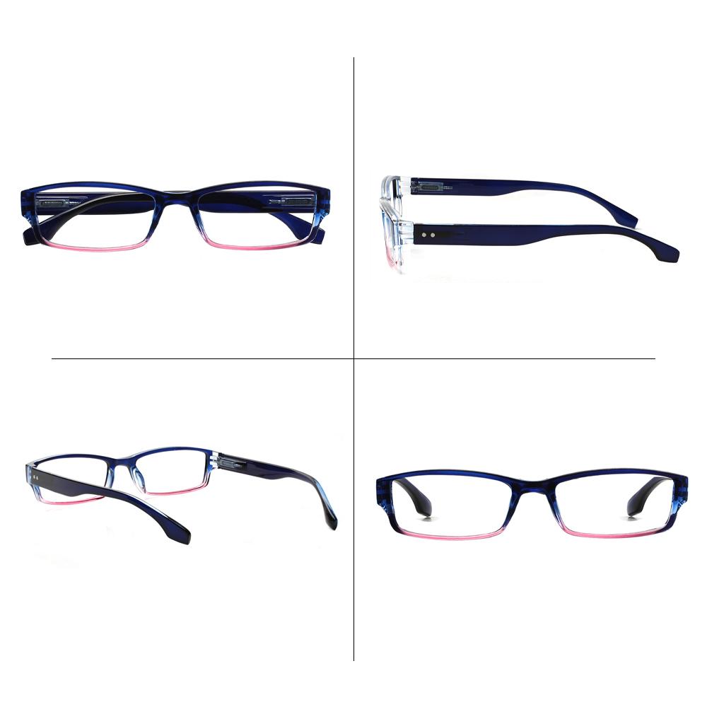 TUREZING Simple Rectangular Women's Metal Hinged Prescription Glasses Durable Lightweight Office Eyewear