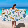Cute Dinosaur Beach Towel, Microfiber Quick Dry Soft Lightweight Absorbent for Adults Teens Swimming Camping Travel