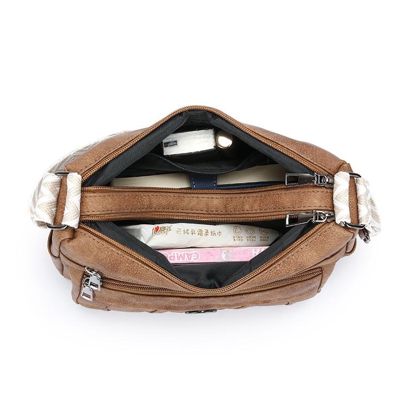 Umhängetasche Mehrfachfächer Weiches Leder Damentasche Muttertasche