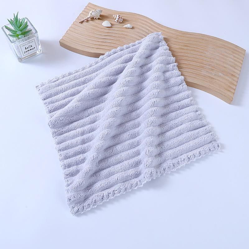 Candy Stripe Coral Fleece Absorbent Face Towel - Lint-Free Souvenir Gift, Ideal for Douyin & Kuaishou Live Streams. Small Square Towel.