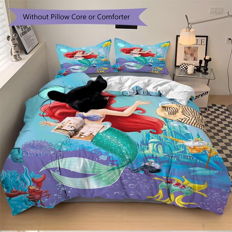 Underwater Mermaid Adventure Print 3Pcs Bedding Setduvet Cover With 2 Bedropillowcase Home Birthday Gift