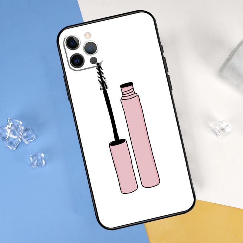 Lipstick Make Up Phone Case For iPhone 16 Pro Max 12 13 Mini 11 14 15 Pro Max XR 16 15 Plus 16e Cover Shell