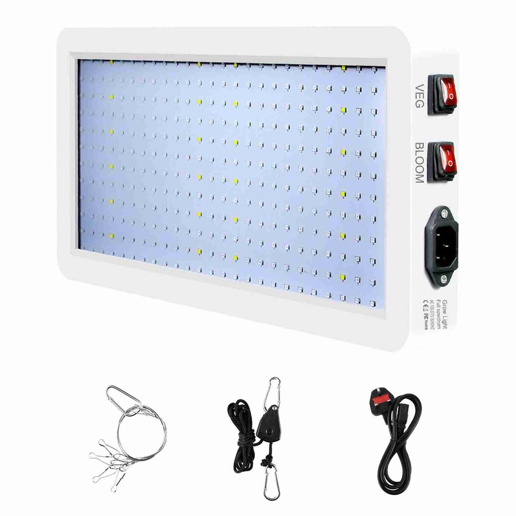 1000W LED Grow Light for Indoor Plants 216 LEDs Full Spectrum Veg and Bloom Dual Switch IP65 Waterpr