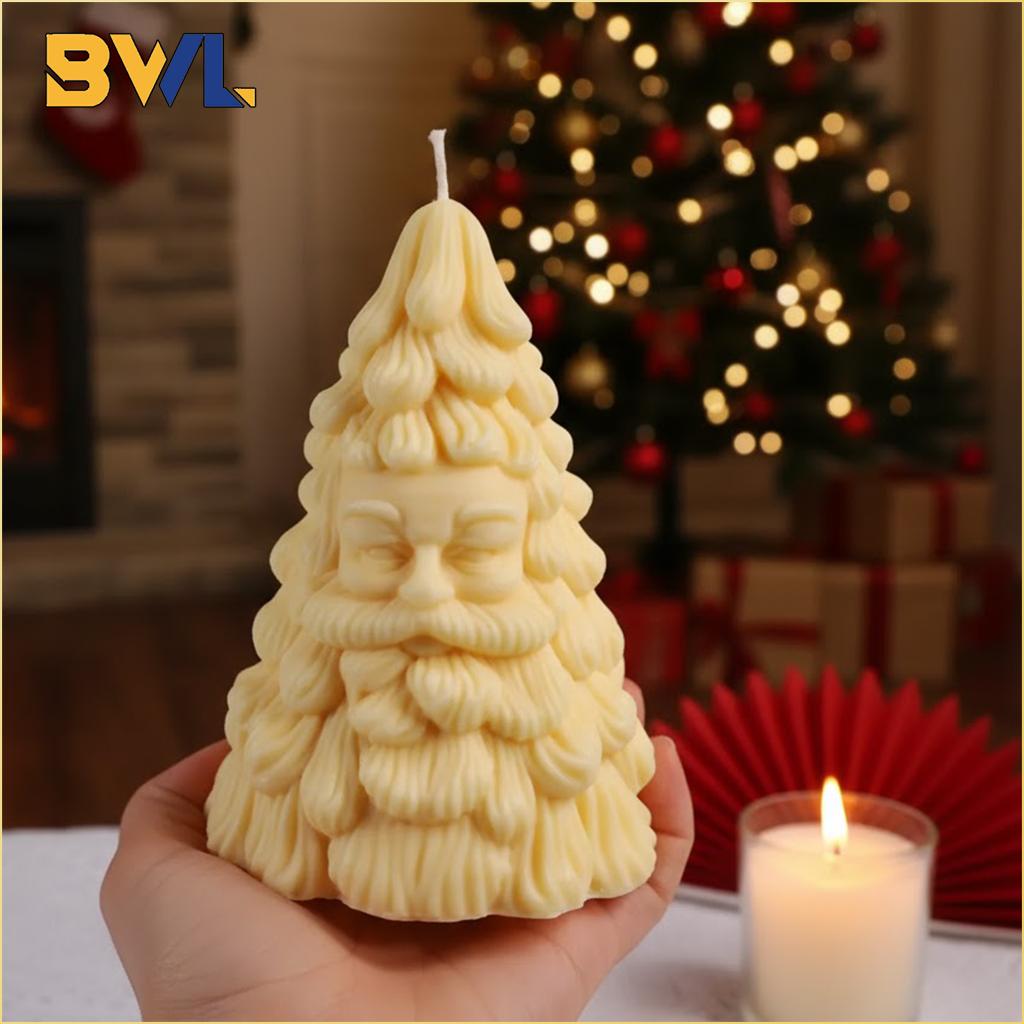 Santa Claus Aromatherapy Candle Mold DIY Christmas Decor 3D Christmas Tree Silicone Mold for Holiday Decorations and Gifts