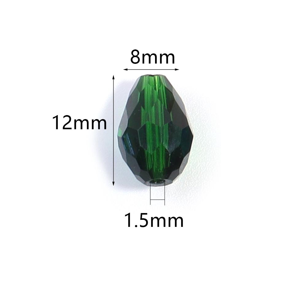 50pcs/lot 8x12mm Droplet Shaped Crystal Beads Colorful Loose Spaced Faceted Glass Beads For DIY Exquisite Bracelet Earring Gifts