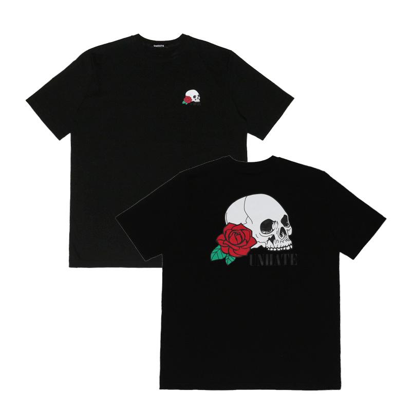 Unhate Rose Skull Graphic Tee Black/L