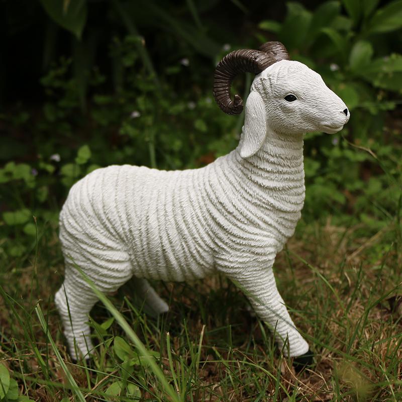 Resin Figurine Flower Pot Decor Lamb OrnamentSimulation Decor Mini Animal Models For Farm Yard Artificial Lamb Craft Gifts