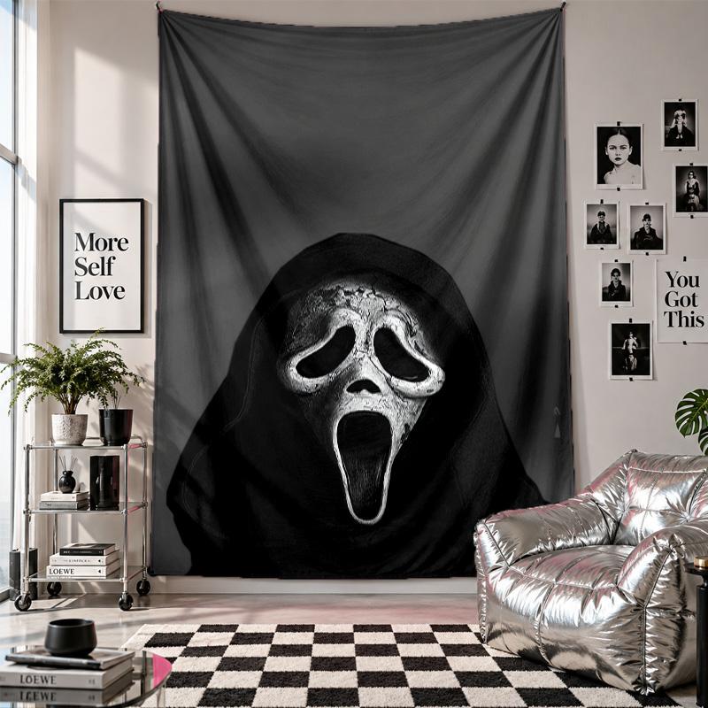 Wall TapestryScream Ghostface Art Hanging Cloth Decorative Background Cover for Room Decoration