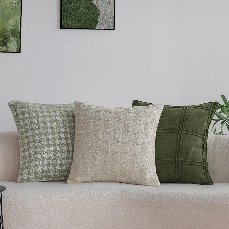 Cream Green Throw Pillow Back Pillow Sofa Cushion Model Room Hotel Bay Window Decoration Back Pillow