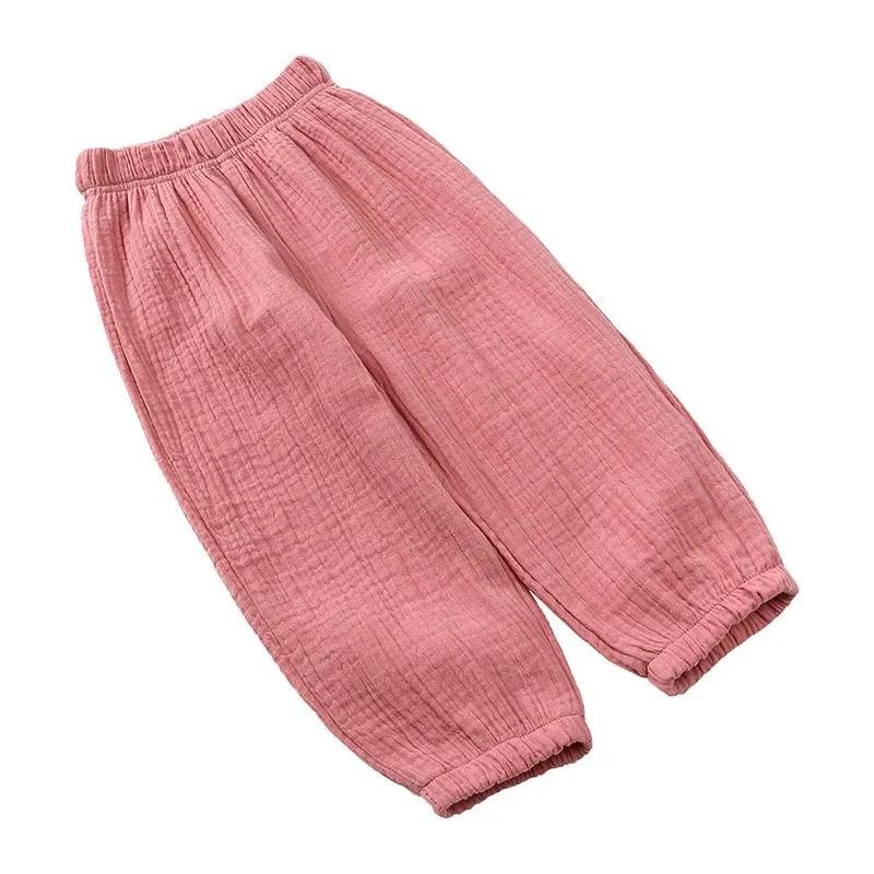 Baby Boys Girls Linen Pleated Summer Cotton Harem Baggy Pants Kids Clothes Children Sweatpants Trousers Breathable
