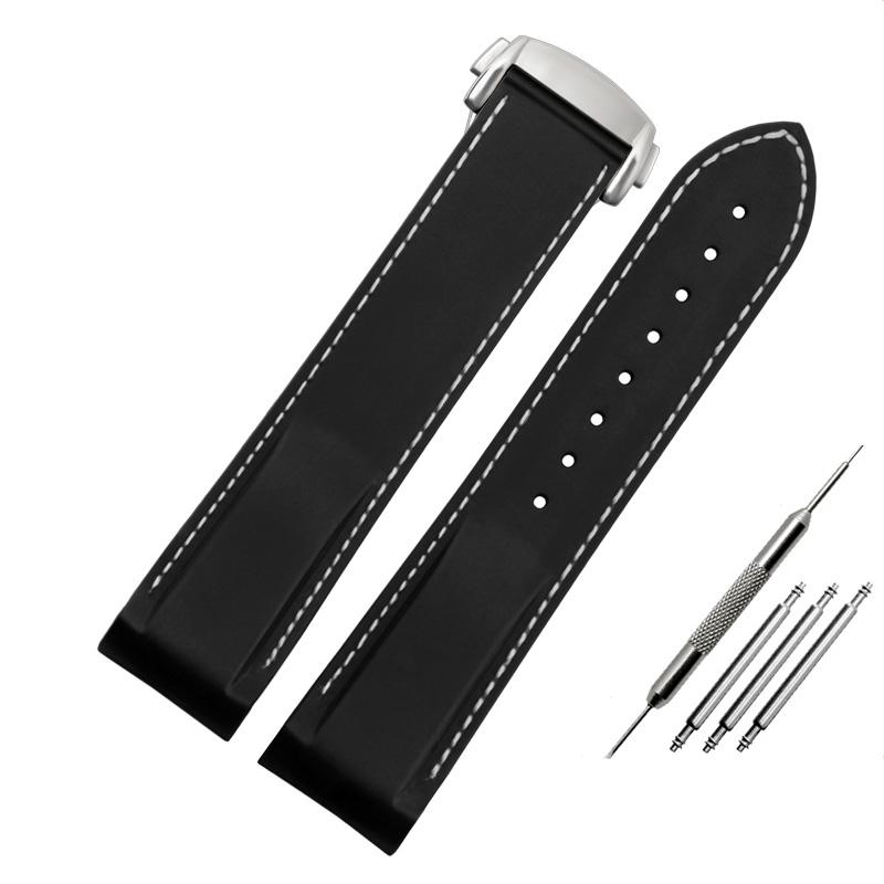 Bracelet de montre en caoutchouc et silicone Classic Arc, 20 mm/22 mm, compatible avec Omega Seamaster GMT Diver 300 Speedmaster Seiko Hamilton