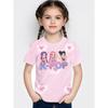 Kids T-shirt Cartoon Print T-shirt Fashion Casual Short Sleeve Tees Summer Girl Tees Tops Clothing