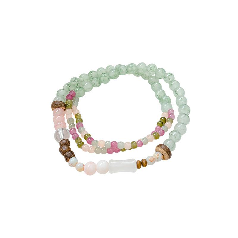 New Chinese retro multi-layer imitation tourmaline bracelet women's niche temperament beaded bracelet jewelry