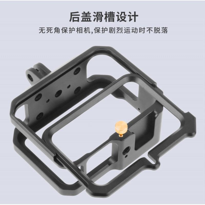 Aluminum Frame Cage GoPro HERO13 12 11 10 9 With Cold Shoe Mount LED Light Support Protective Border