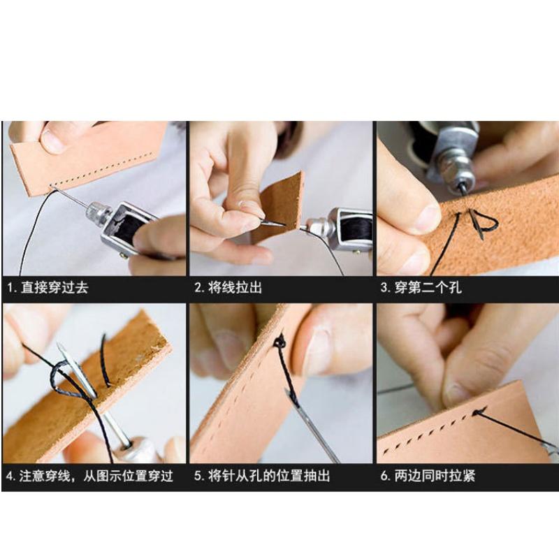 Sewing Needle Leather Sewing Awl Kit Hand Stitcher Set Lock Stitching Hand Stitcher Thread Needles Kit Craft Stitch Tools Home