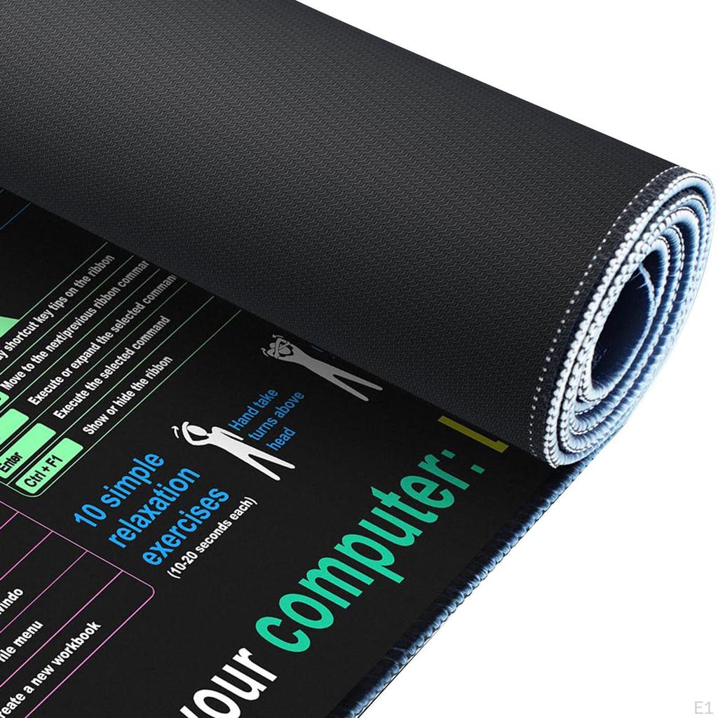 Cheat Sheet Desk Pad Mat Rectangle Large Keyboard Word/ Shortcuts Mousepad for Home