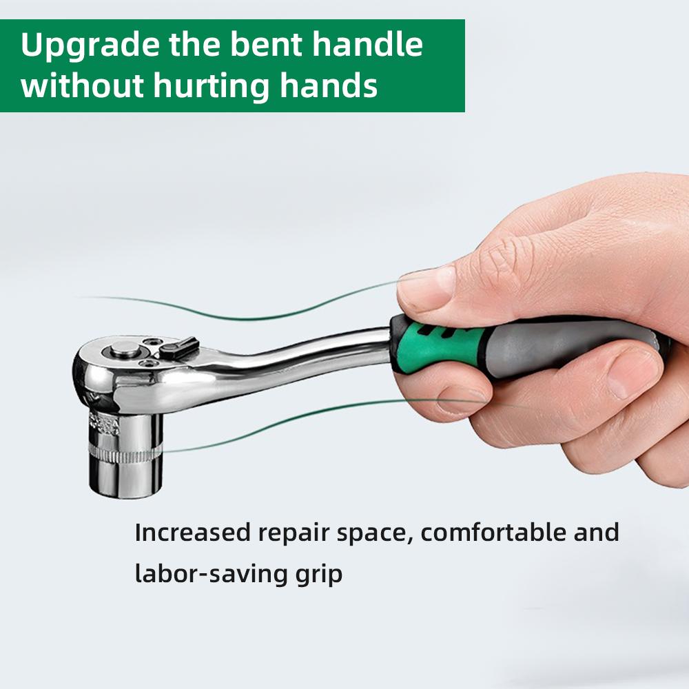 12/21pcs  Spanner Wrench Box Car Socket 1/4" 3/8" Spanner Kit Tools Repair Ratchet Set Bike Car Socket Spanner Repairing Kit