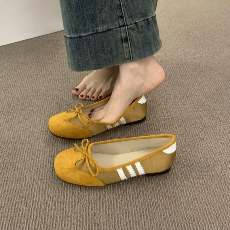 Fashion IPPEUM Ballet Sneakers Women Flats 2025 Summer New Round Toe Red Black Ballerina Shoes