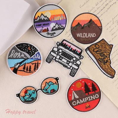 Outdoor Mountain Bonfire Embroidered Cloth Patch Badge